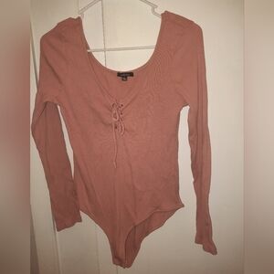 Lace up longsleeve bodysuit